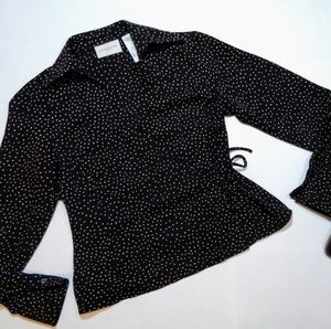 Liz Claiborne Petite wrap around black top